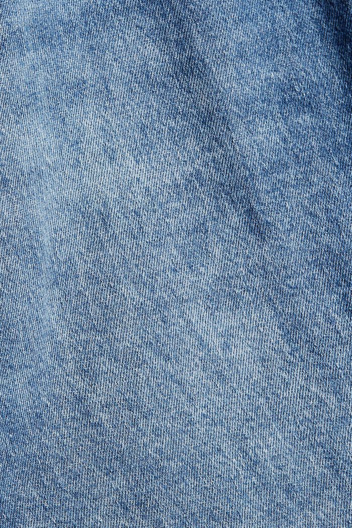 Denim skirt with elasticated waistband in blended organic cotton, BLUE MEDIUM WASHED, detail image number 1