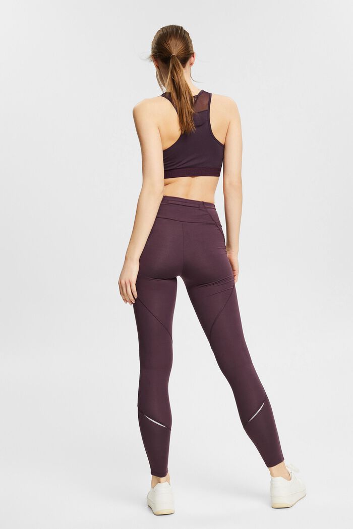 Activewear leggings with edry technology, made of recycled material, AUBERGINE, detail image number 3