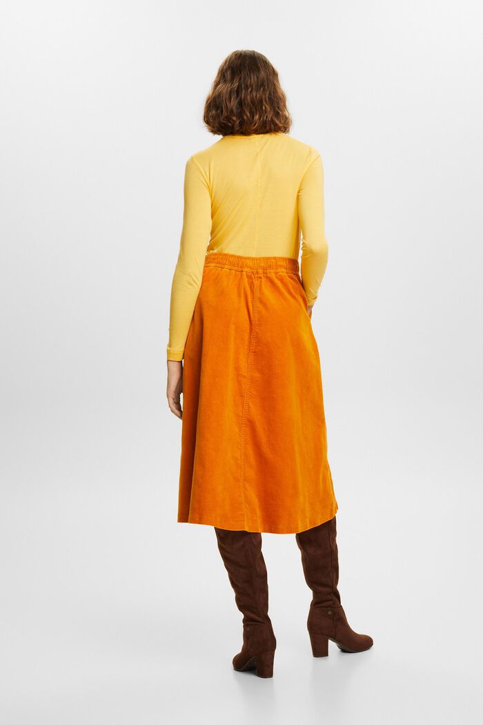 Corduroy Midi Skirt, HONEY YELLOW, detail image number 3