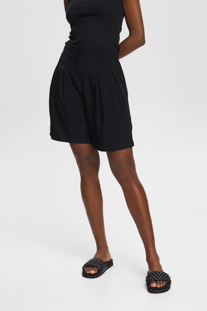 Shorts made of LENZING™ ECOVERO™, BLACK, detail image number 1