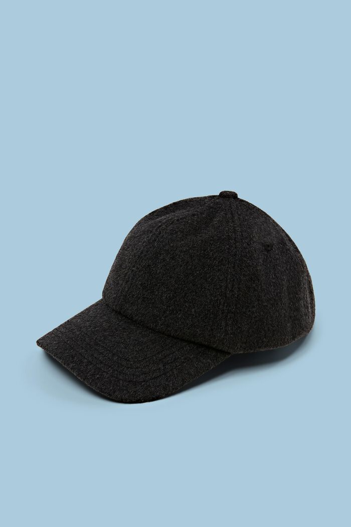 Wool-Cashmere Blend Baseball Cap, ANTHRACITE, detail image number 0