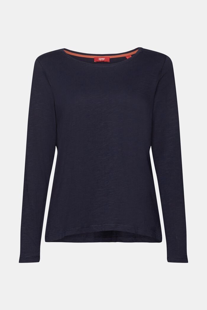 Jersey long sleeve top, 100% cotton, NAVY, detail image number 6