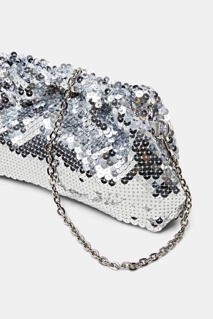 Small Sequin Pouch, SILVER, detail image number 1