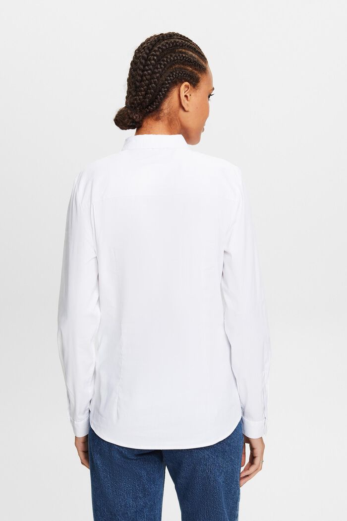 Poplin Shirt Blouse, WHITE, detail image number 2