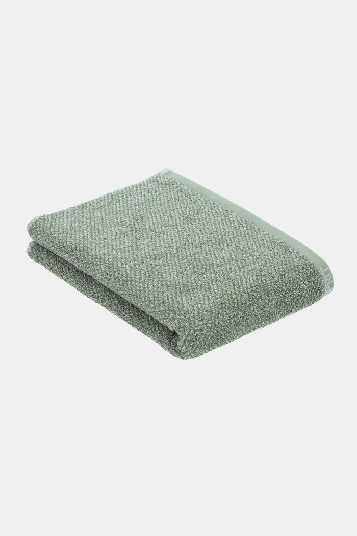 Melange towel, 100% cotton, SOFT GREEN, detail image number 1