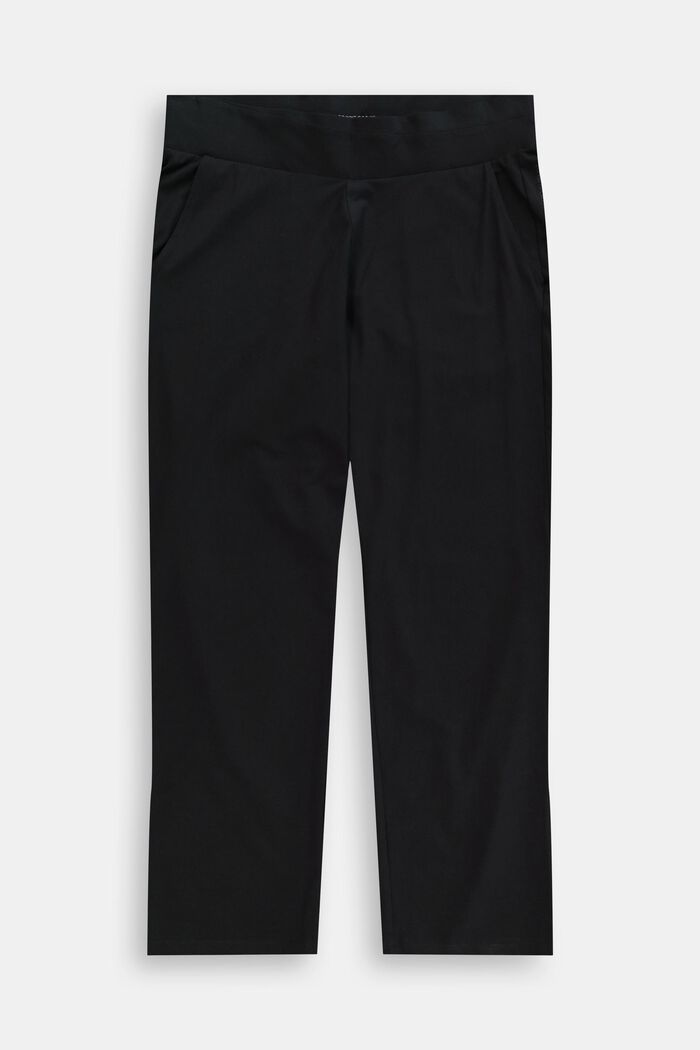 CURVY jersey trousers made of organic cotton, BLACK, overview