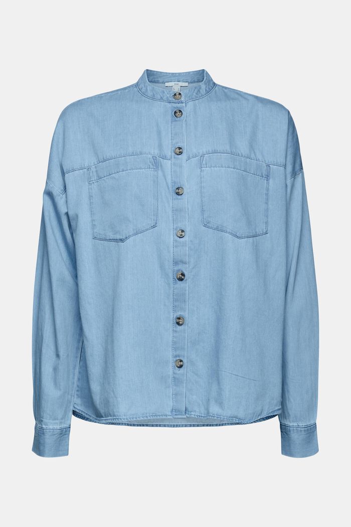 Lightweight denim blouse made of 100% cotton, BLUE MEDIUM WASHED, detail image number 0