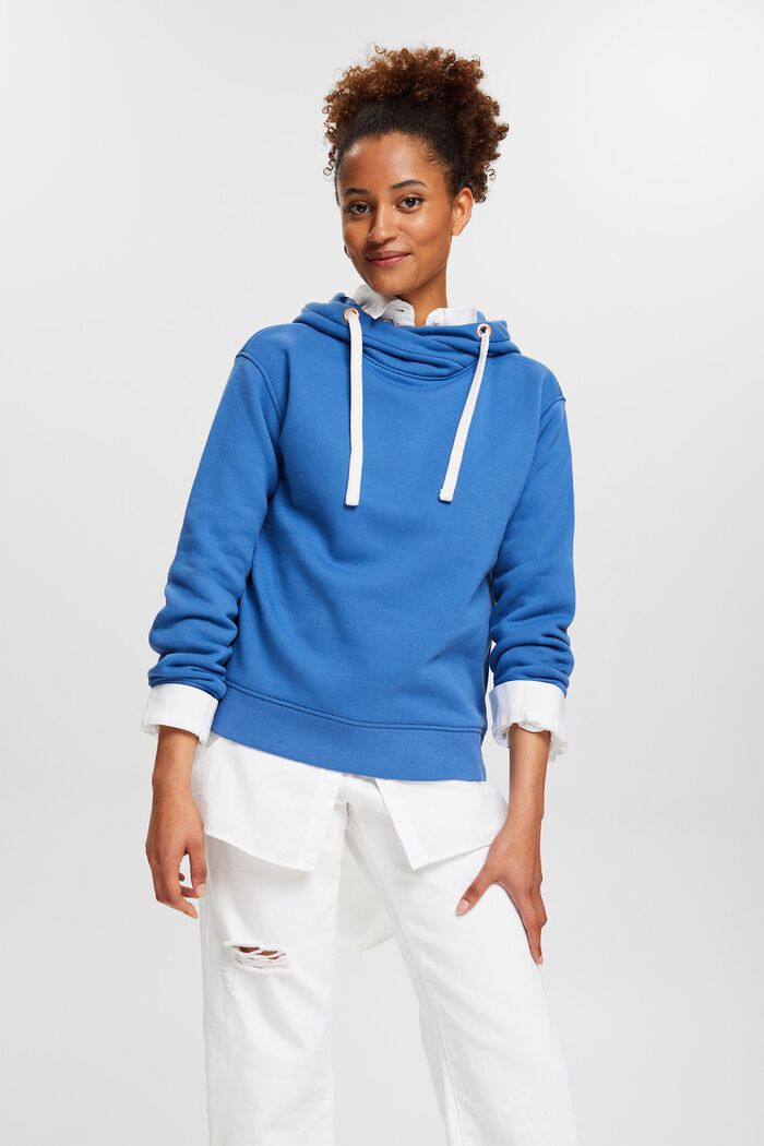 Sweatshirt hoodie, BLUE, detail image number 1