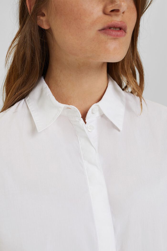 Long blouse made of 100% organic cotton, WHITE, detail image number 2