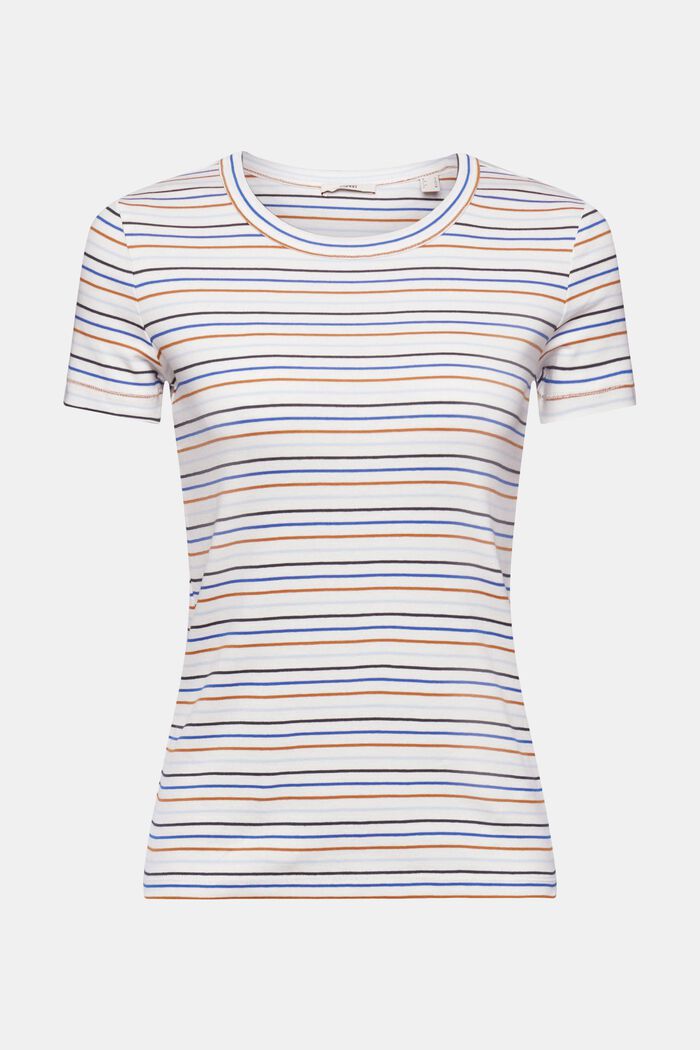 Striped cotton T-shirt, OFF WHITE COLORWAY, detail image number 6