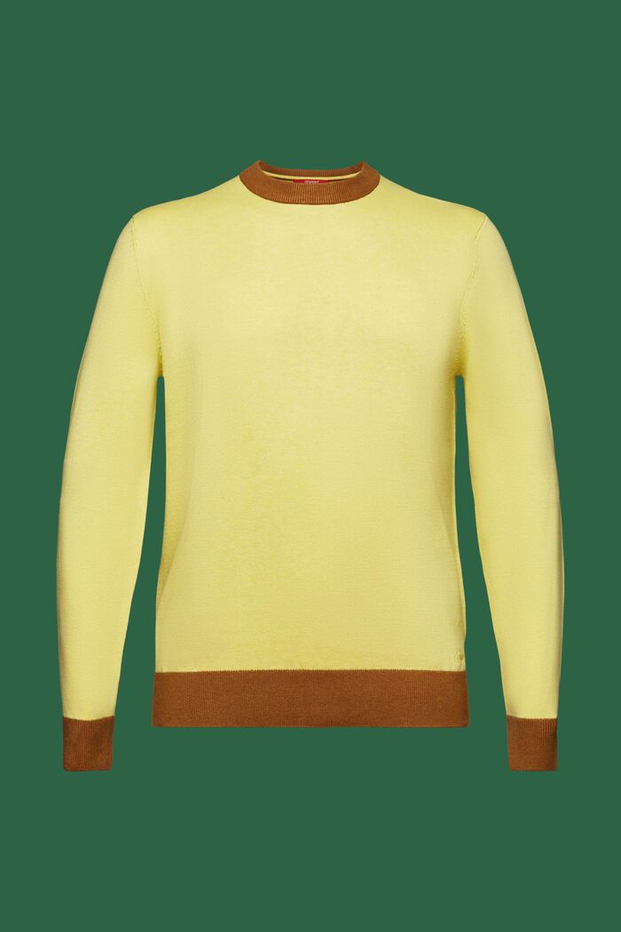 Crewneck Knit Sweater, BRIGHT YELLOW, detail image number 5