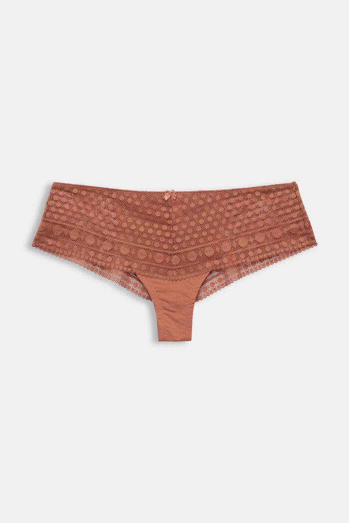 Lace Hipster Briefs, CINNAMON, detail image number 1