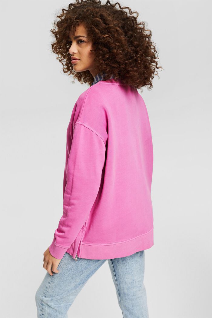 Sweatshirt with side zips, PINK FUCHSIA, detail image number 3