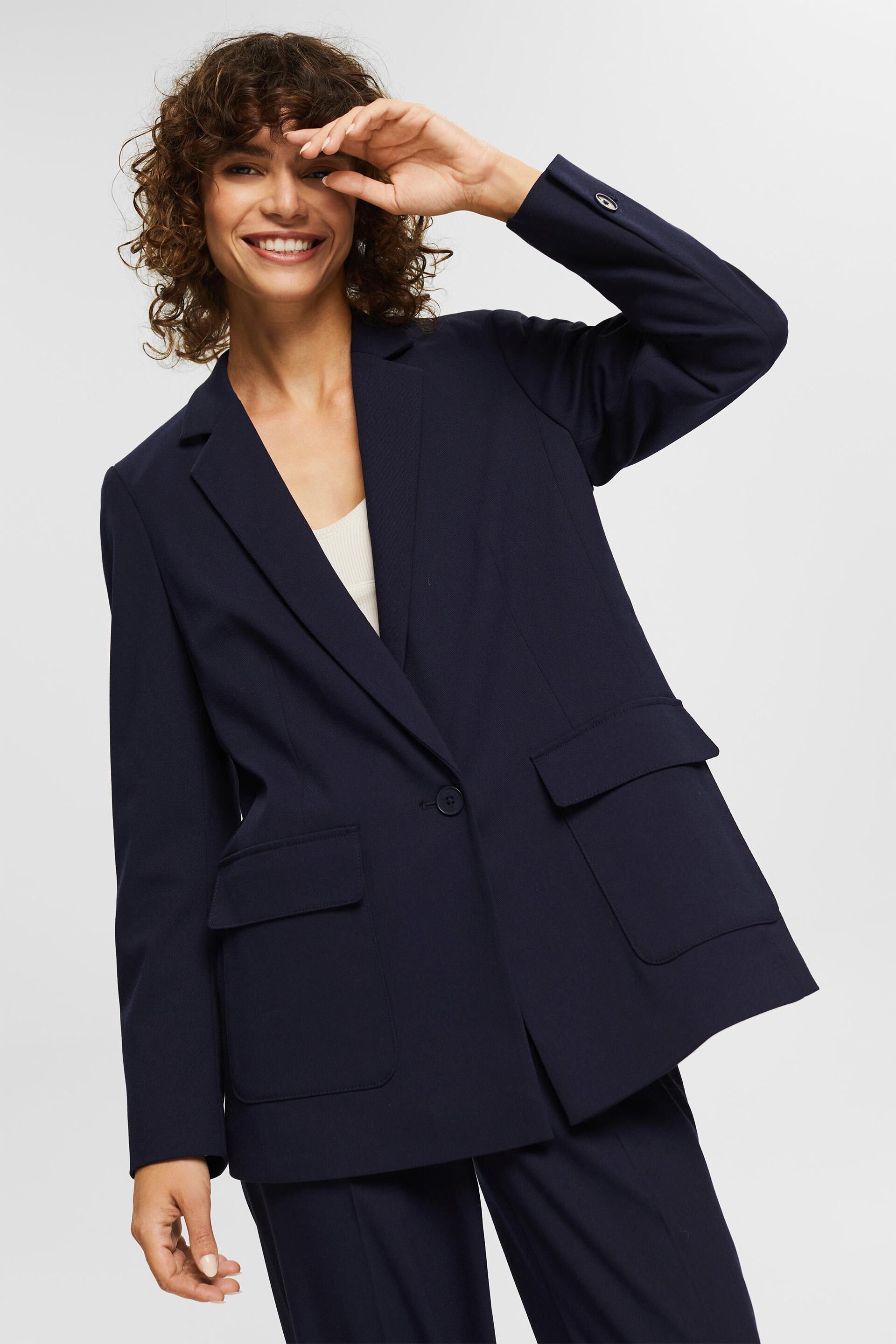 Esprit Jersey blazer olijfgroen casual uitstraling Mode Blazers Jersey blazers 