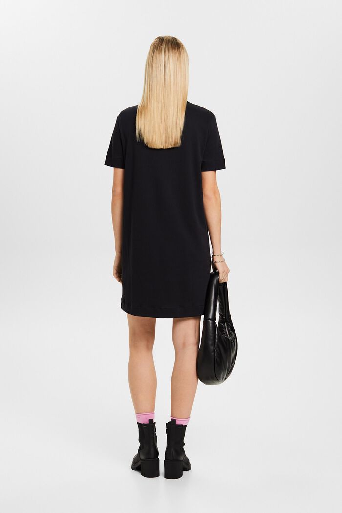 Short-Sleeve Mini Dress, BLACK, detail image number 3