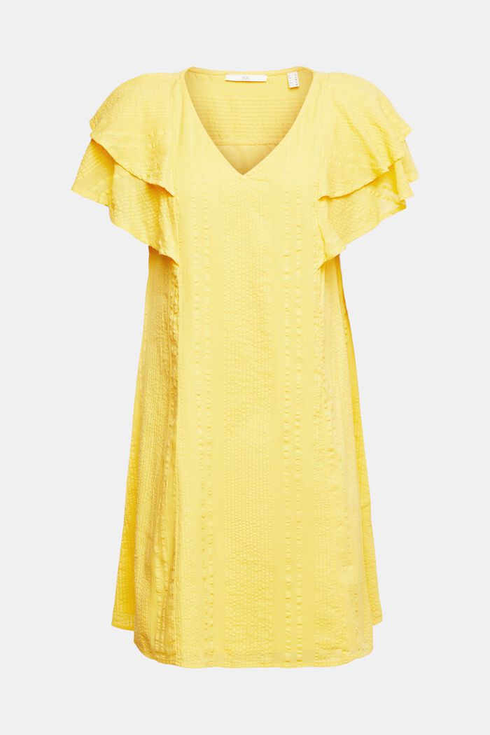 Textured cotton dress, YELLOW, detail image number 2