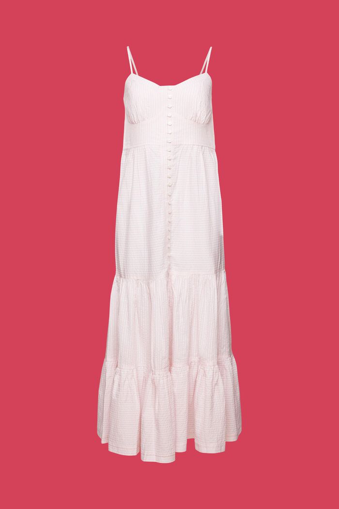 Tiered Button Front Maxi Dress, LIGHT PINK, detail image number 6