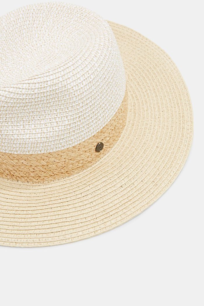 Sun hat with raffia straw, OFF WHITE, detail image number 1