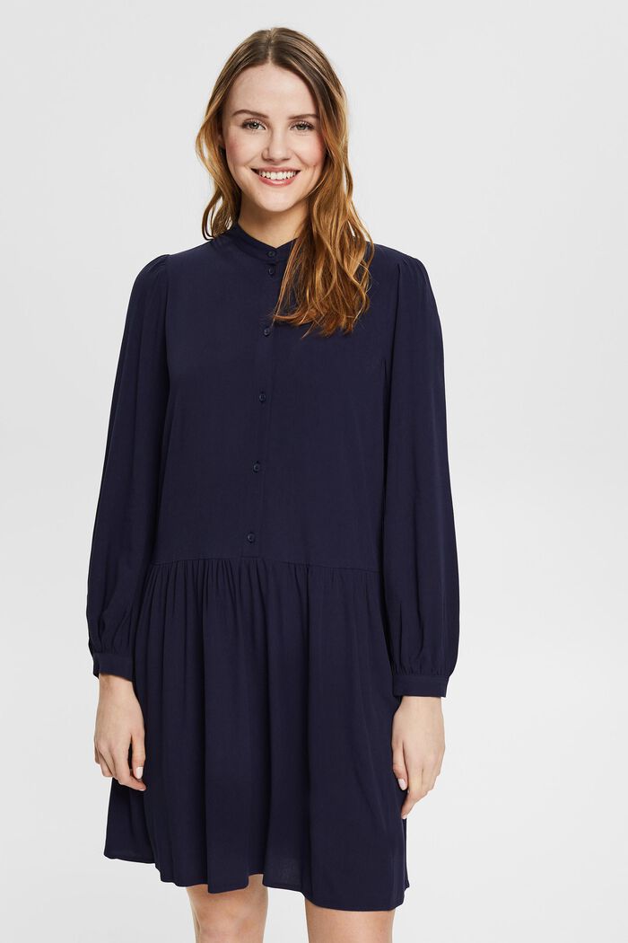 Dress with buttons, LENZING™ ECOVERO™, NAVY, detail image number 0