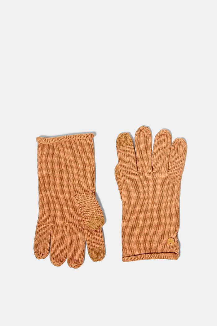 Knitted gloves, CARAMEL, overview