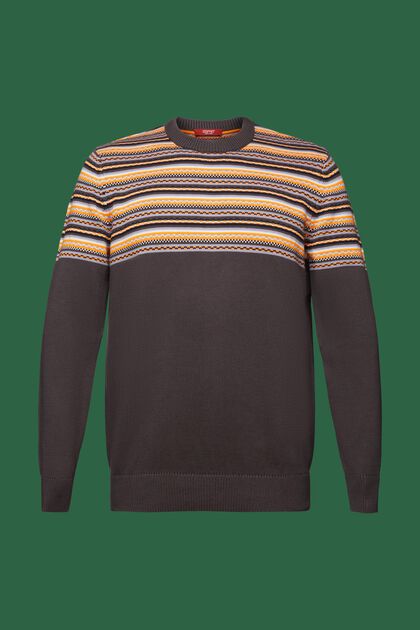 Jacquard Cotton Crewneck Sweater