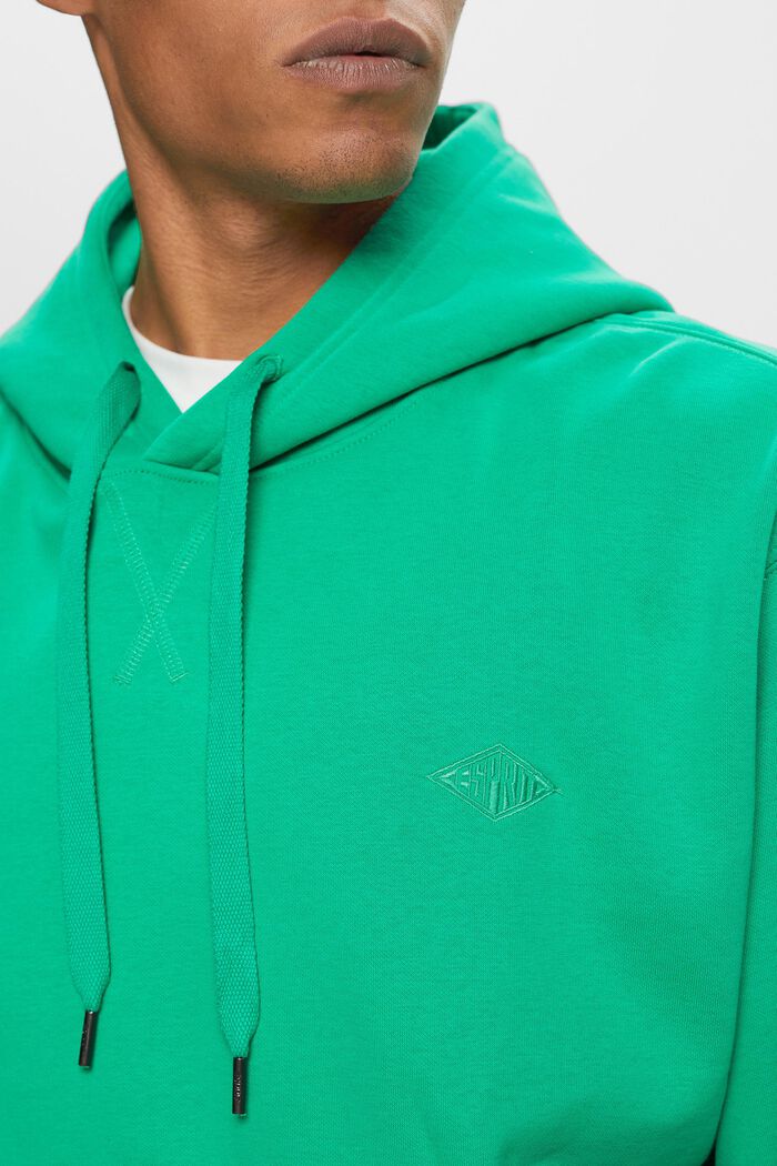 Sweatshirt hoodie with logo stitching, GREEN, detail image number 2