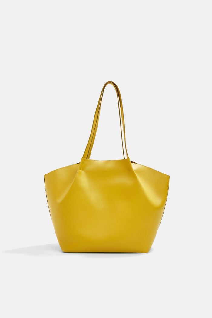 Faux leather shopper, DUSTY YELLOW, detail image number 1