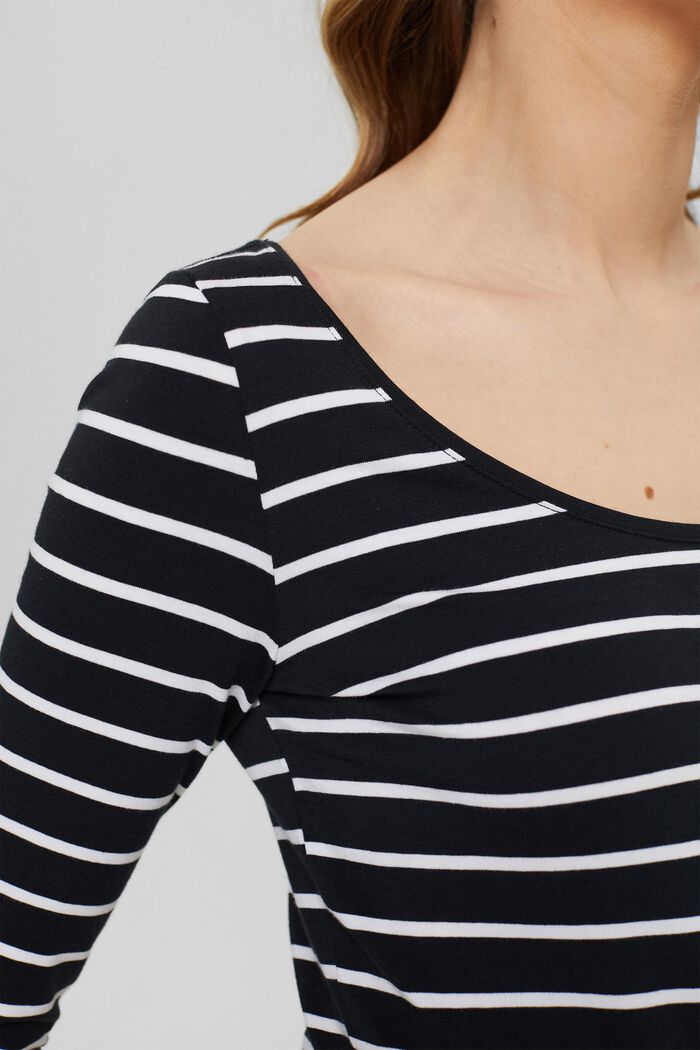 Long sleeve top made of organic cotton, BLACK, detail image number 2