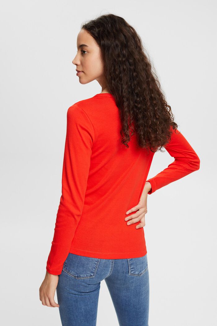 Long sleeve top, RED, detail image number 3