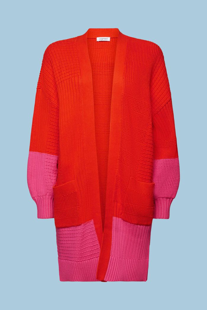 Structured Knit Cardigan, RED, detail image number 5
