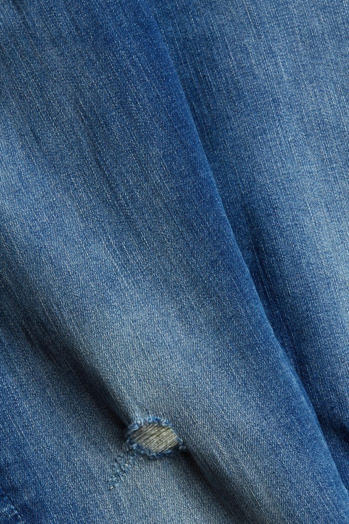 Jeans in a distressed look, organic cotton, BLUE MEDIUM WASHED, detail image number 4