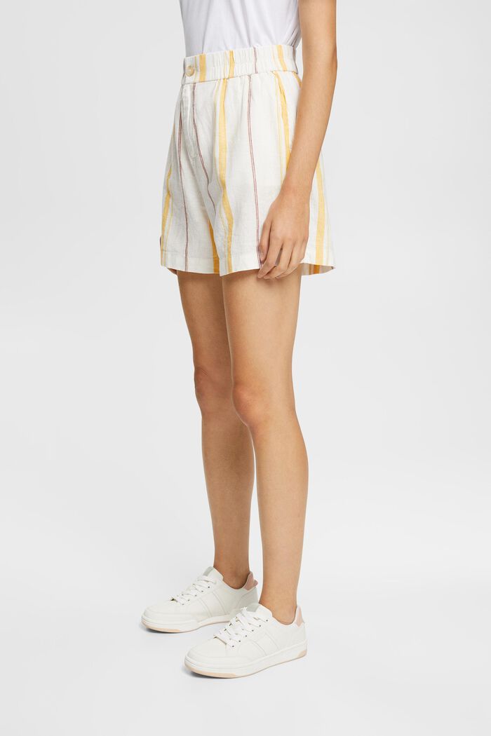 Linen blend shorts, OFF WHITE, detail image number 0