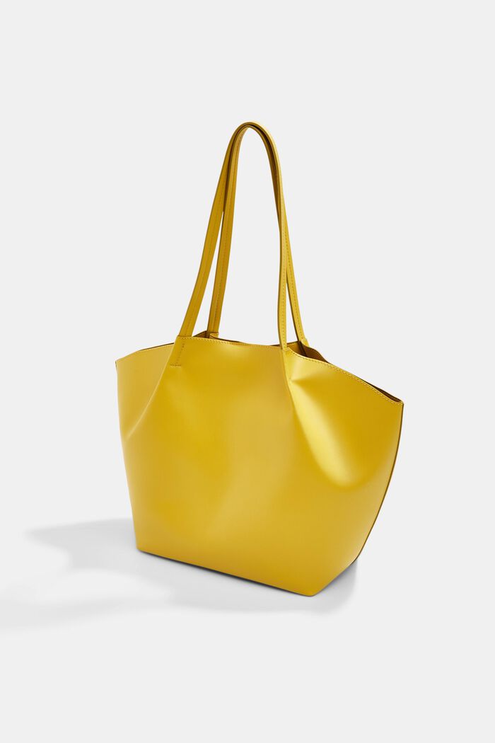 Faux leather shopper, DUSTY YELLOW, detail image number 4