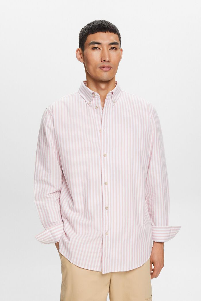Oxford Stripe Button-Down Shirt, OLD PINK, detail image number 0