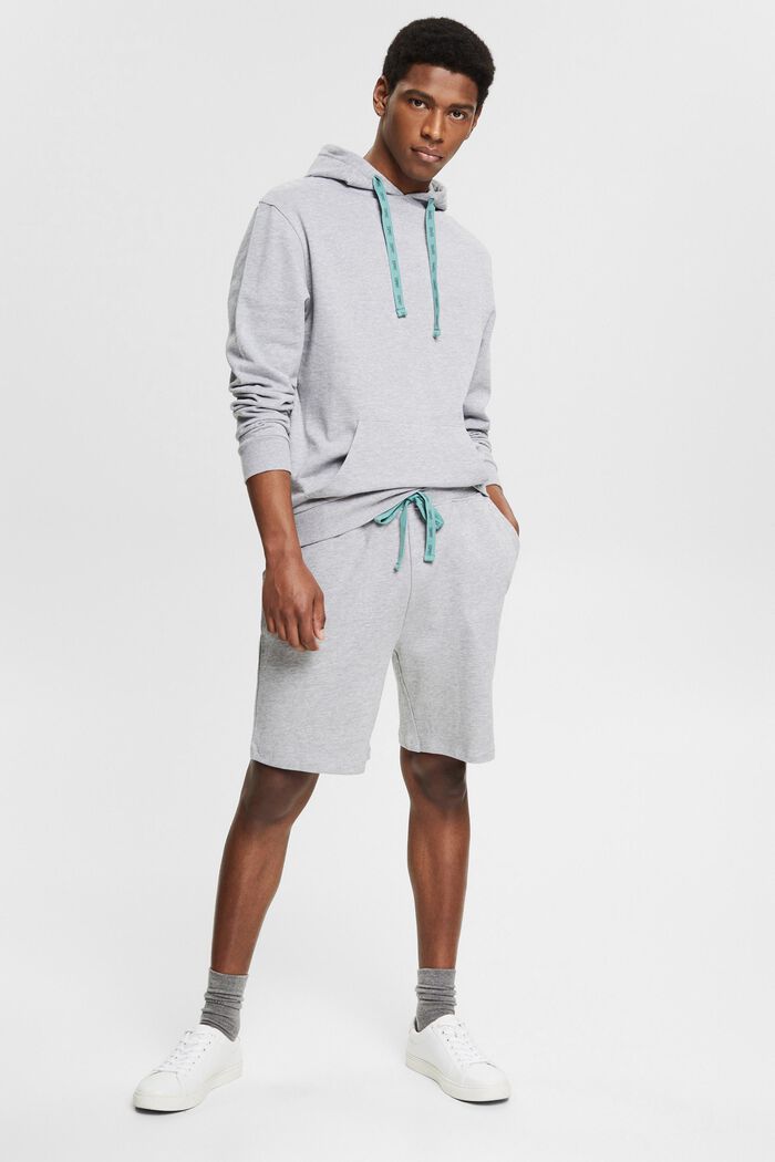 Blended cotton sweatshirt Bermudas, LIGHT GREY, detail image number 0