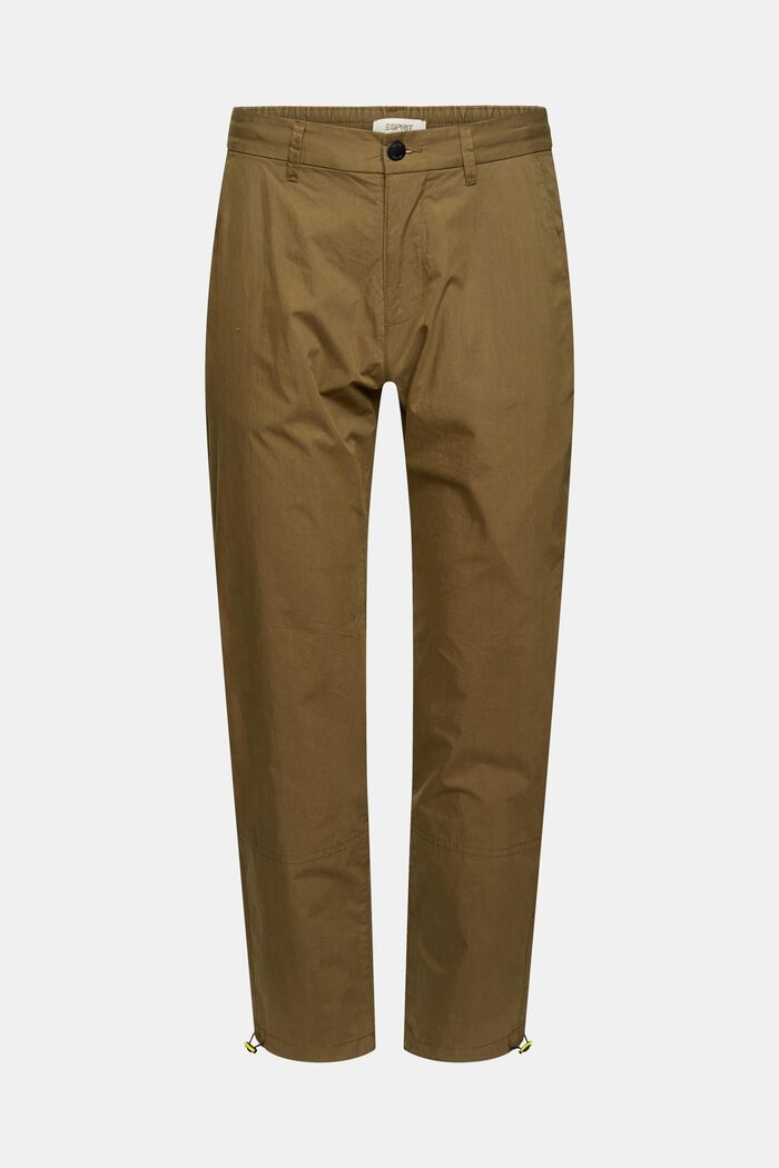 Breathable, practical chinos, DARK KHAKI, overview