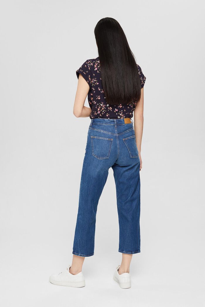 Made of recycled material: cropped jeans with COOLMAX®, BLUE DARK WASHED, detail image number 3