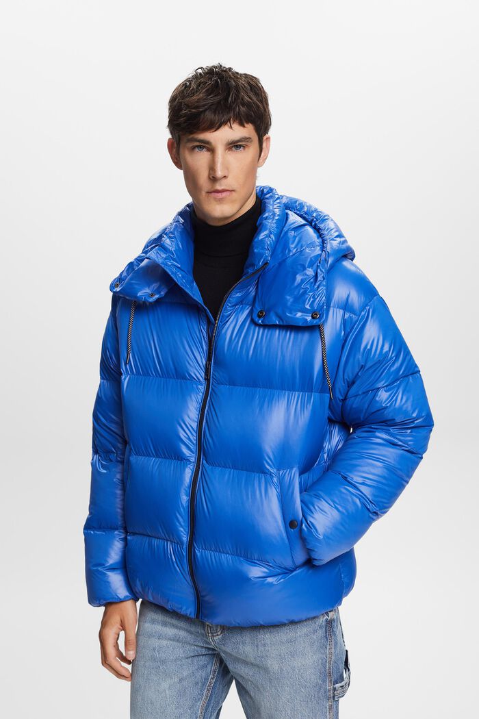 Down Glossy Puffer Jacket, BRIGHT BLUE, detail image number 3