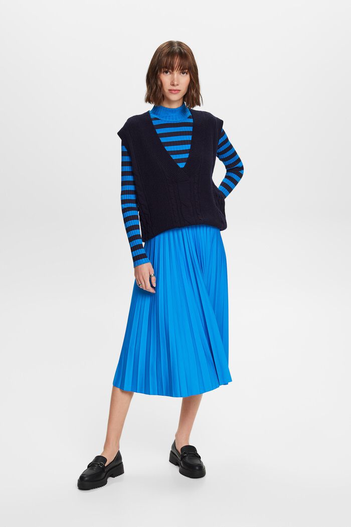 Pleated midi skirt, BLUE, detail image number 1