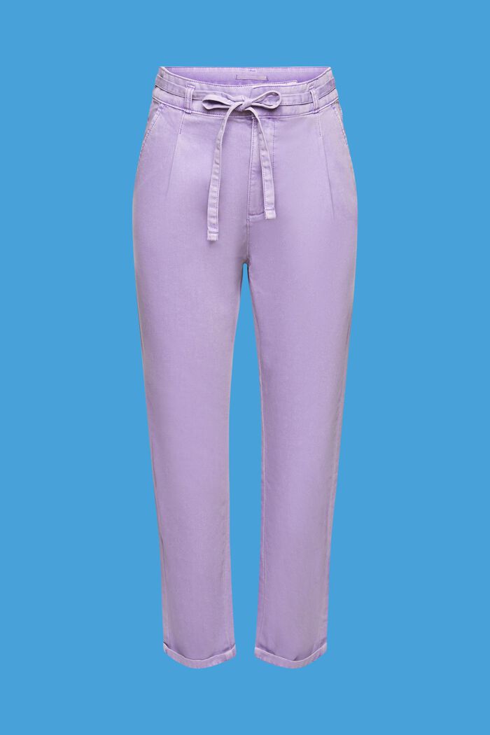 Chinos with tie belt, VIOLET, detail image number 6