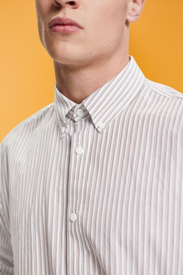 Striped sustainable cotton shirt, TOFFEE, detail image number 2