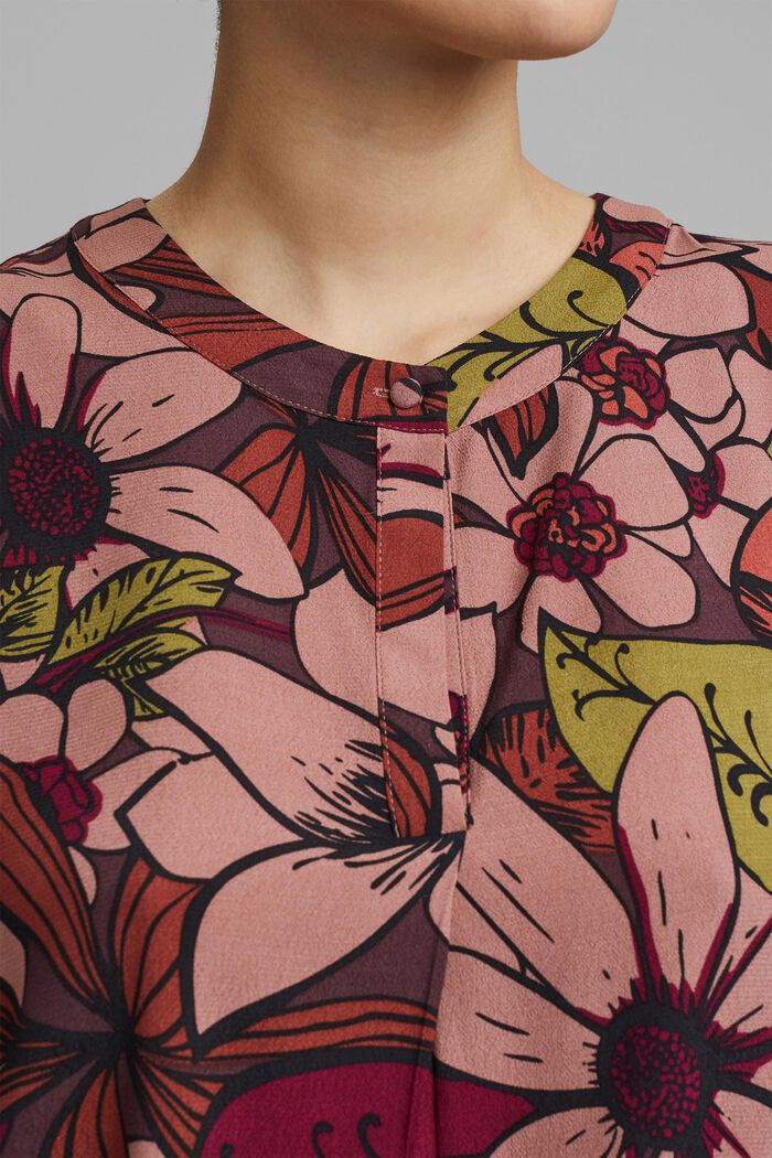 Floral print blouse top, LENZING™ ECOVERO™, TERRACOTTA, detail image number 2