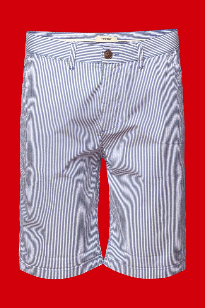 Striped chino shorts, 100% cotton, BLUE, detail image number 8