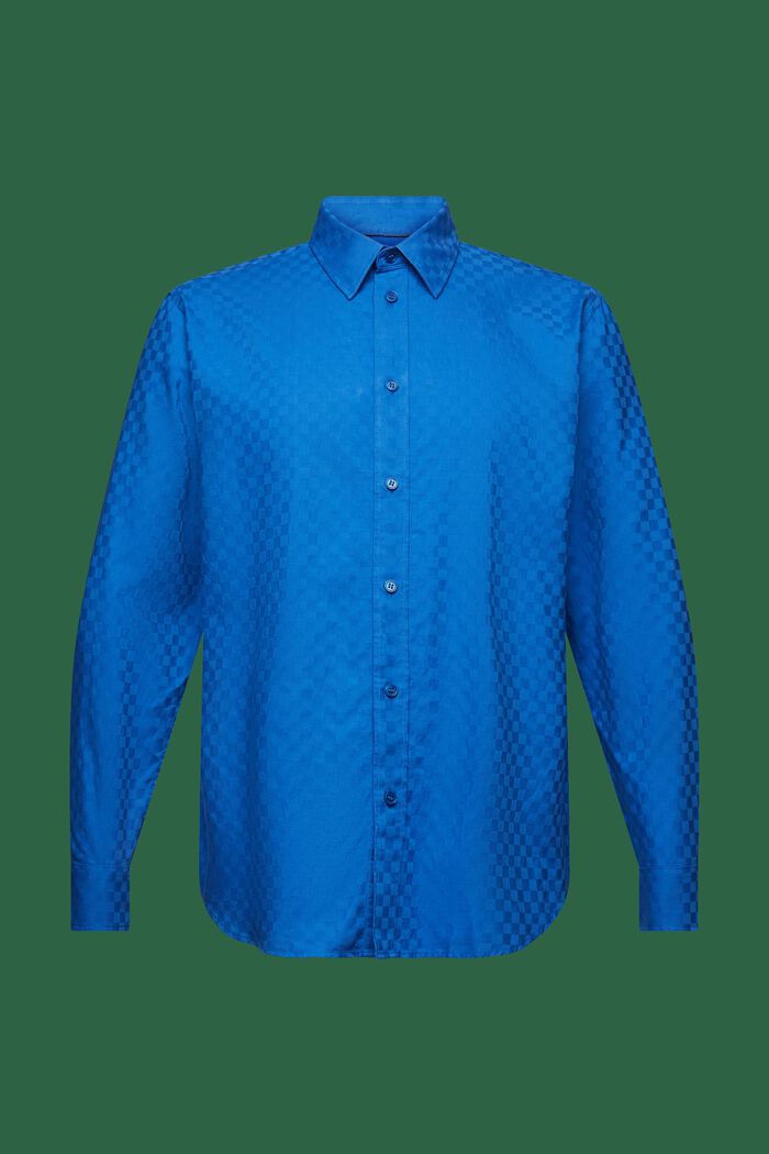 Cotton Jacquard Shirt, BRIGHT BLUE, detail image number 8