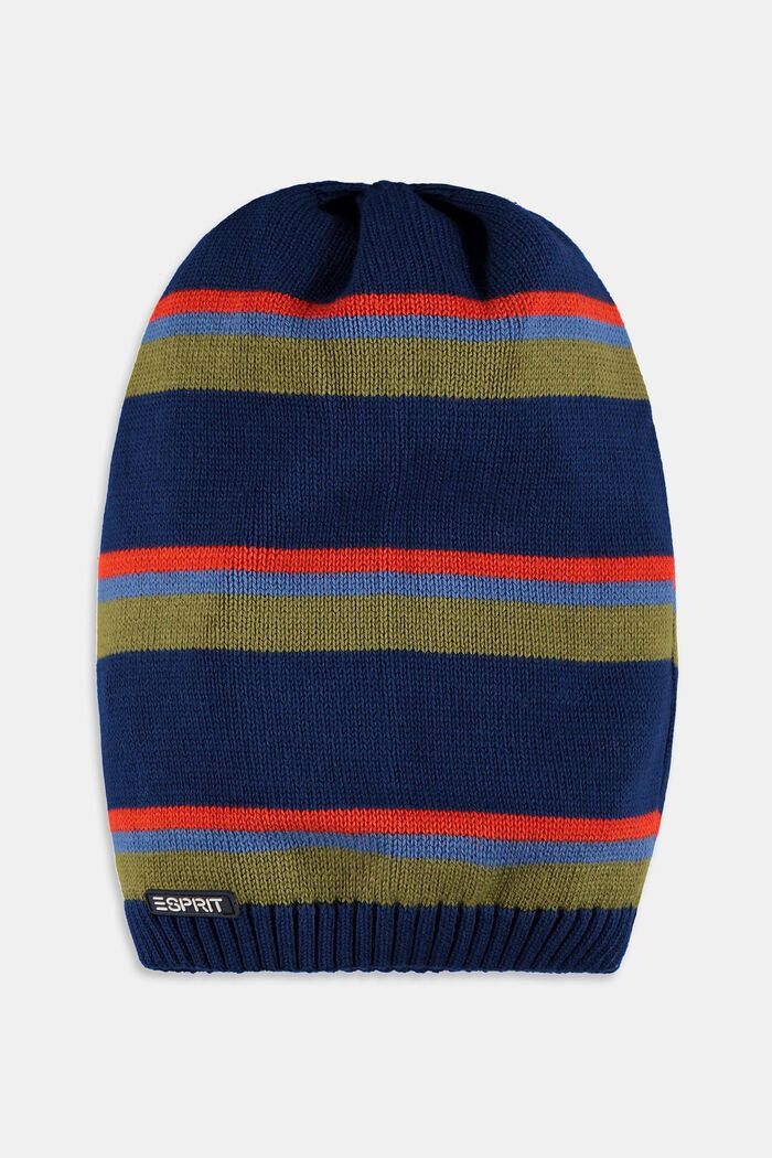 Striped beanie in 100% cotton, BLUE, detail image number 2