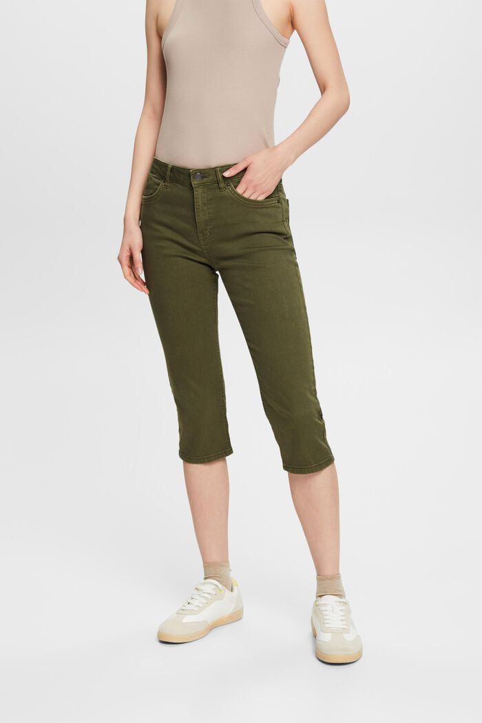 Capri trousers, KHAKI GREEN, detail image number 0