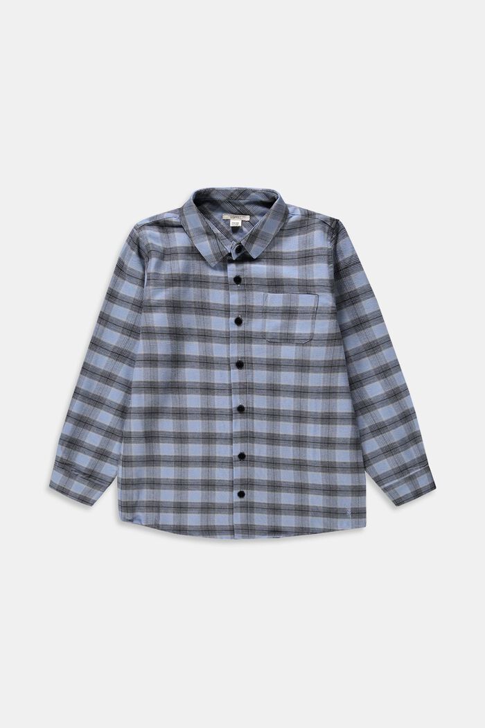 Flannel shirt with a check pattern, BRIGHT BLUE, overview