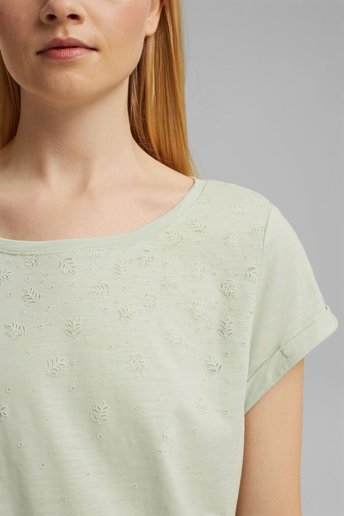 Recycled: Print t-shirt with organic cotton, PASTEL GREEN, detail image number 2