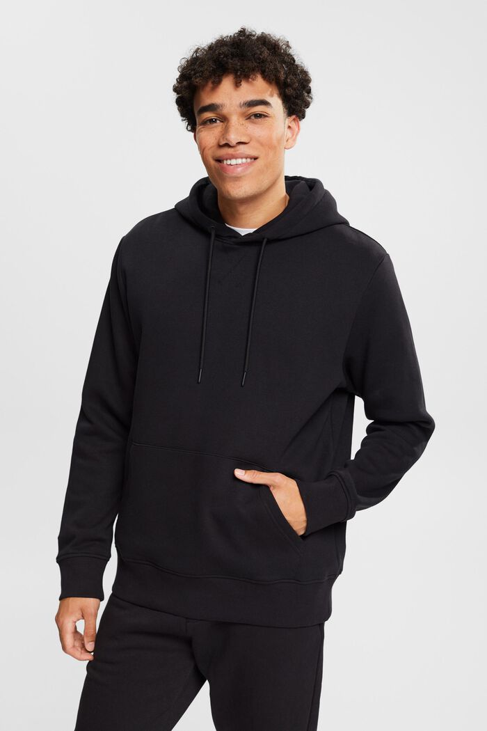 Hooded sweatshirt made of recycled material, BLACK, detail image number 0