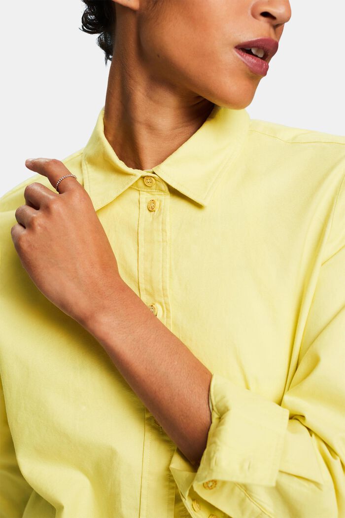 Oxford Shirt Blouse, LIME YELLOW, detail image number 3